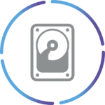 Backup Icon mit blau-lila Kreisumrandung
